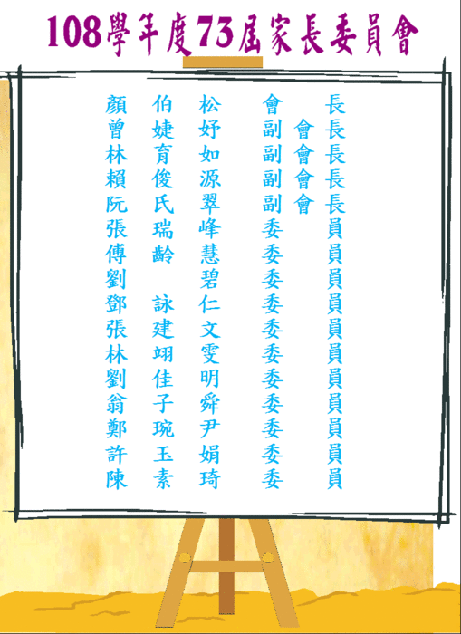 108學年度家長會組織成員