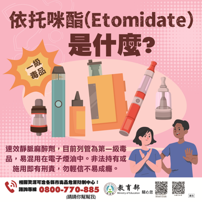 新型態電子煙彈(含依托咪酯)」及相關罰則宣導.4