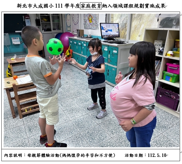 體驗媽媽懷孕的辛苦及不方便112.05.10.